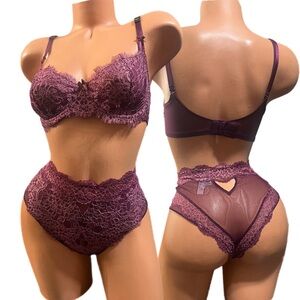 Victoria’s Secret Set Dream Angels Metallic push up Bra & cheeky panty